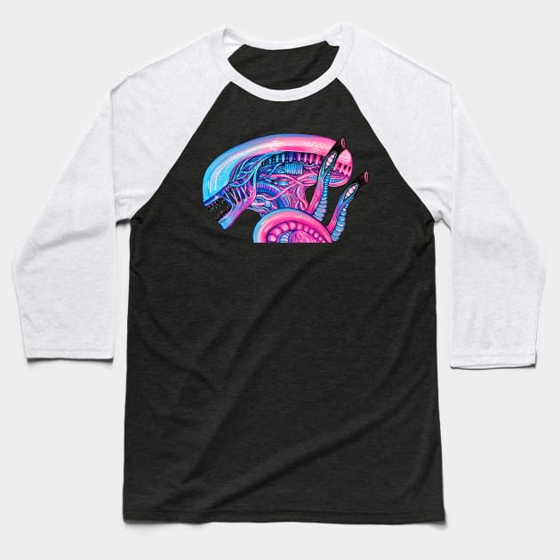 Cotton Candy Alien Baseball T-Shirt by Bethaliceart